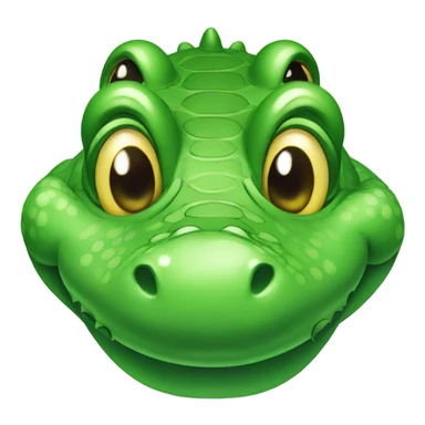 cute chubby green crocodile head sticker