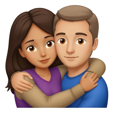 couple hug with warm Latina girl and russian man sticker
