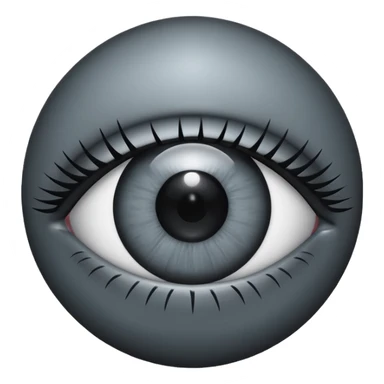 Minimal emoji, gothic futuristic eye, cold grey sclera, the pupil is fully replaced by a solid black number 8 eight, occult cyber aesthetic, sharp clean lines, flat emoji design, centered, transparent background sticker