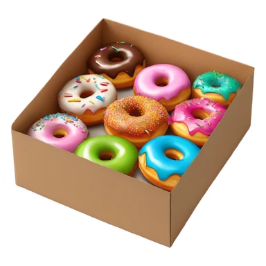 Rainbow box of donuts  sticker