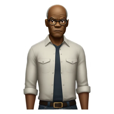 samuel l jackson serious wearing shirt sticker