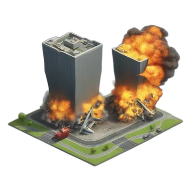 two-towers-plane-crash sticker