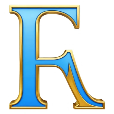 Bold Blue-Gold Font Big Capital “I” Letter  sticker
