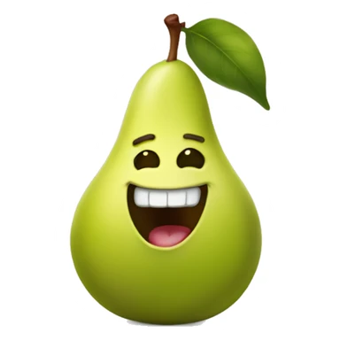 pear with big mouth grin but no eyes sticker