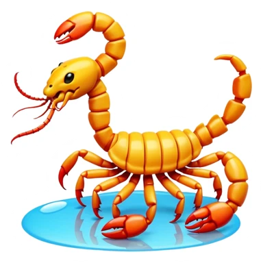 A 3D cartoon candy with a small scorpion inside, bright colors, clear reflection, realistic Memoji-style. sticker