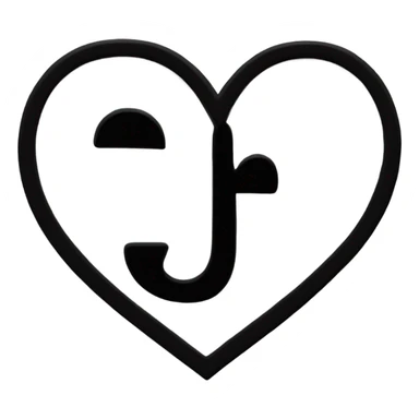 The Letter J with a heart sticker