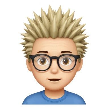 spiky haired kid with glassess sticker