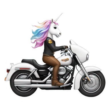 Unicorn riding a Harley Davidson  sticker