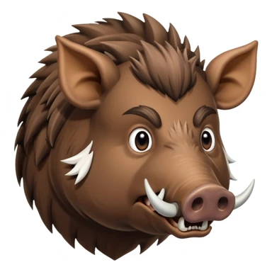 An emoji of a large wild boar, representing hunting in ancient European forests. sticker