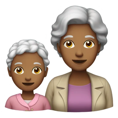 Grandmother with a girl sticker