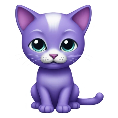 A cute purplr kitty with 1 eye sticker