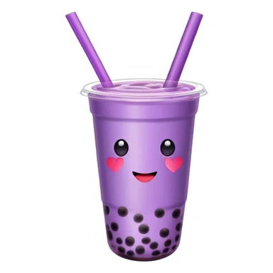 Purple Boba Tea heart emoji  sticker