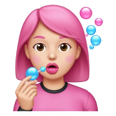 blowing bubble gum sticker