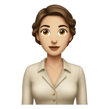 a beautiful pretty woman that has long brown hair, very elegant, full brows and big brown eyes and also add a birkin sticker