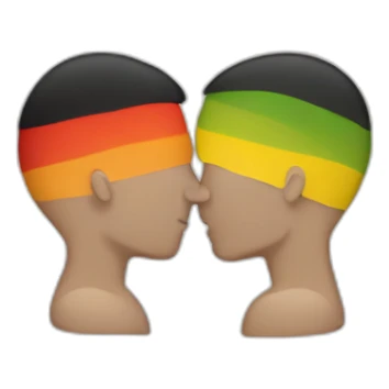 Gay flag with two men kissing sticker