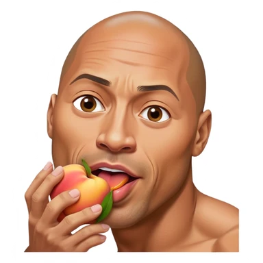 Dwayne the rock Johnson licking a peach sticker