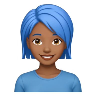 Black woman with blue hair sticker