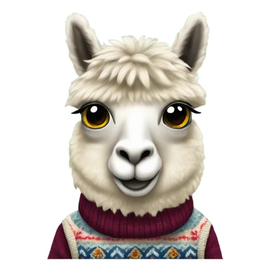 Alpaca in a fair isle sweater vest sticker