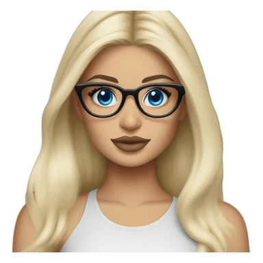 blonde kylie jenner with blue eyes and glasses  sticker