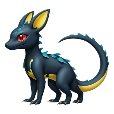 Shiny Salandit-Umbreon-Quilava-Fakémon-hybrid-creature (full body)  sticker