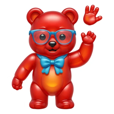 gummy bear with glassess, only head and arm sticker