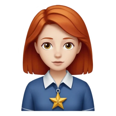 make a short person redhead with a Jewish star on the shirt sticker