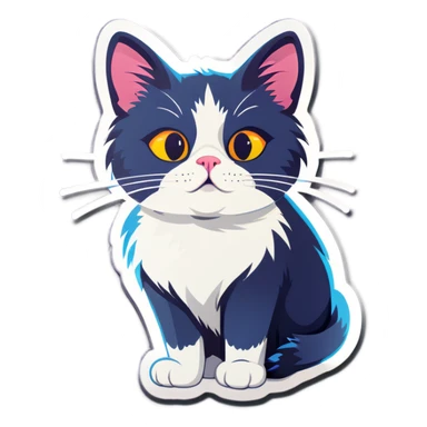 A cat with downsyndrom sticker