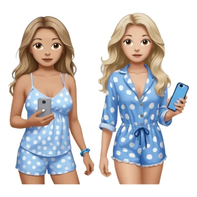 Three pretty women in beach clothes one walking a blue and gray spotted Merle Frenchie, one walking a black chihuahua puppy, one holding iPhone, hazel eyed light skin with dark blonde long hair and light light skin hazel eyed long wavy brown hair, blue eyed light skin long blonde hair  sticker