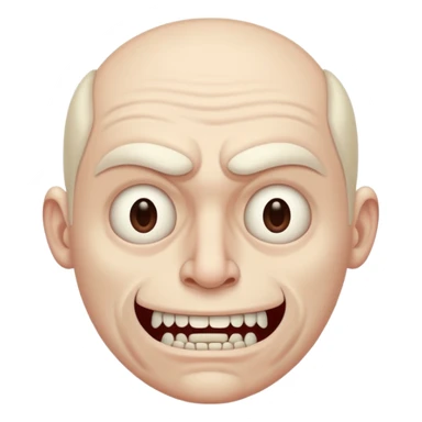 Creepy man with big mouth and no nose and ears sticker