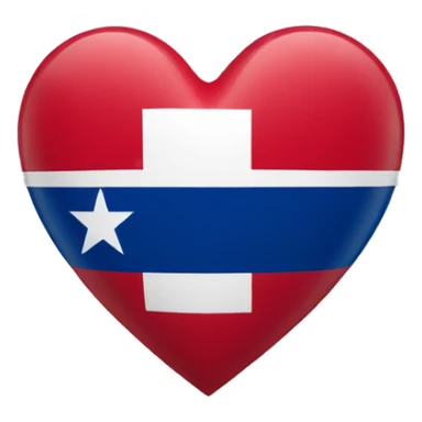 Dominican Republic flag heart shape sticker