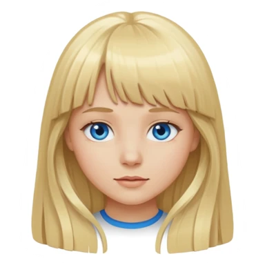 Fille blonde cheveux longs Frange sticker