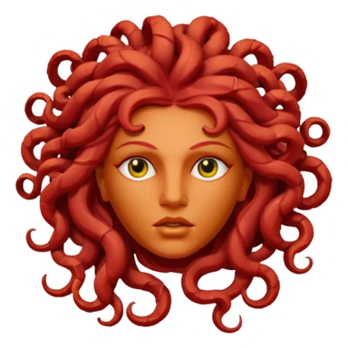 statue head medusa red hair sticker