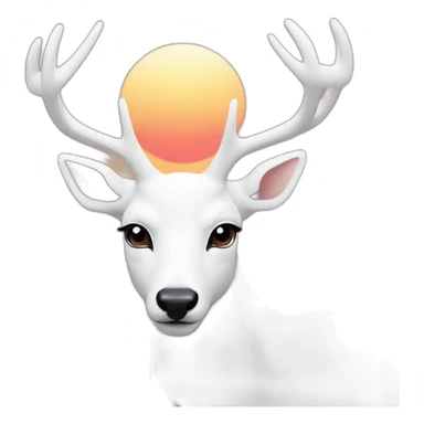 White deer front of sunset sticker
