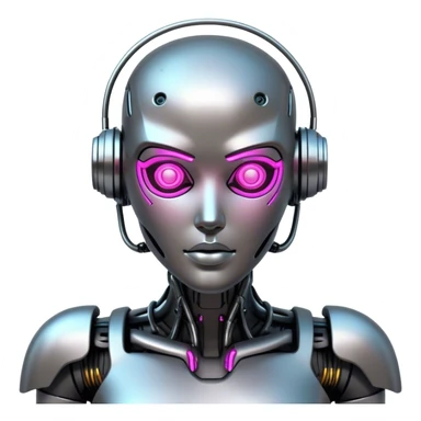 neon cyberpunk style android sticker