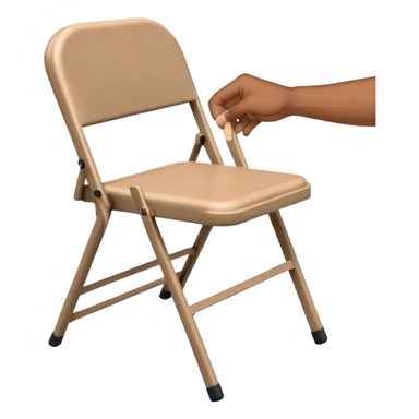 hands placing a folding chair, close up sticker