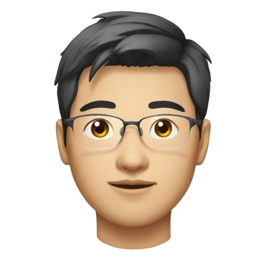 young east asian men with glass sticker