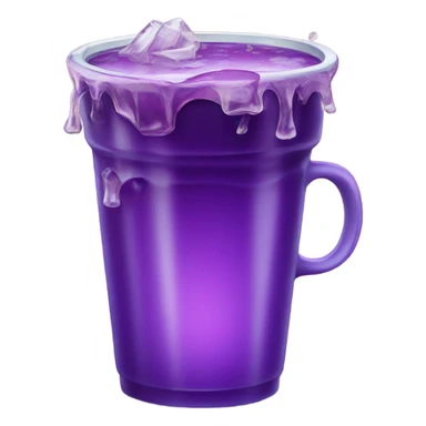 Cup of purple juice with ice spilling out the side  sticker