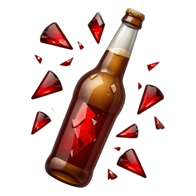 Broken beer bottle blood broken  sticker