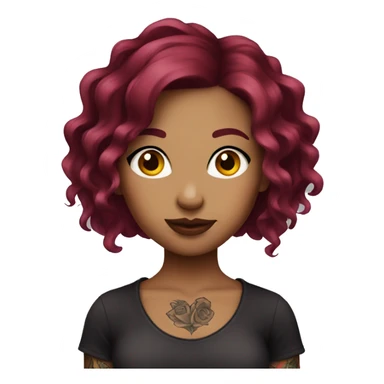 Tattooed girl with burgundy hair sticker