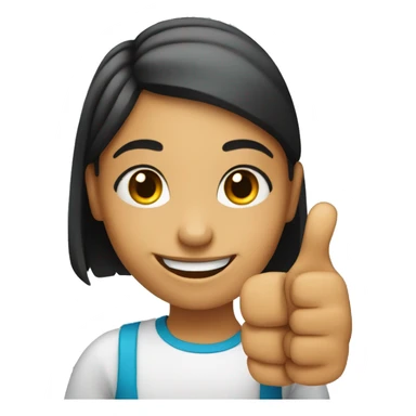 Happy girl with her thumb up sticker