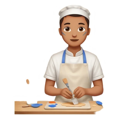 paintcrush with glaze in ceramics workshop

































 sticker