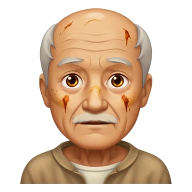 AN OLD MAN FULL OF BURNED MARKS BECAUSE OF COOKING OIL sticker