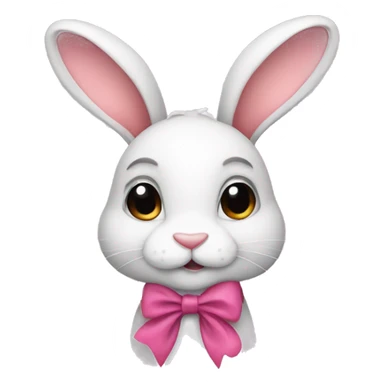 Bunny with bows sticker
