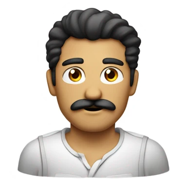 Hombre con bigote macho y con camisa Polo negra sticker