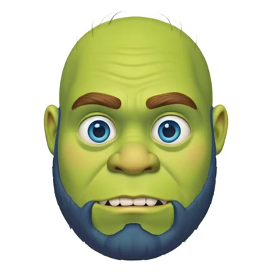 shrek with blue eyes and a beard sticker