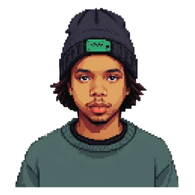 Earl Sweatshirt rapper with beanie and casual style sticker