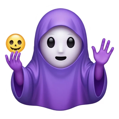glitter cian and purple ghost no face sticker