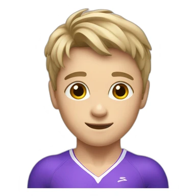 sporty european boy in gymnast leotard sticker