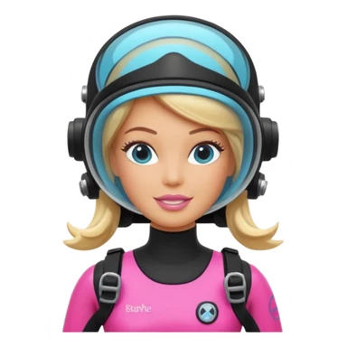 Barbie scuba diving sticker