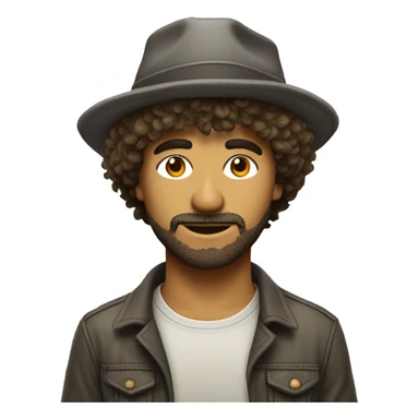 Shaggy-haired graphic designer hat sticker
